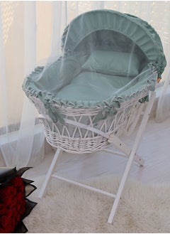 اشتري Baby Moses Basket Cradle With Rocking Stand, Tiffany Color في السعودية