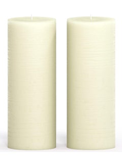 اشتري Candles Unscented and No Drip Candles - Ideal as Wedding Candles or Large Candles for Home Interior - Ivory Candles في الامارات