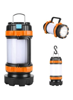 اشتري Rechargeable Camping Lantern Flashlight, 800 Lumens,4 Lighting Modes,4000mAh PowerCore,IPX4 Waterproof,Portable for Emergency,Perfect for Searching,Camping,Outdoor Activities (Orange) في السعودية