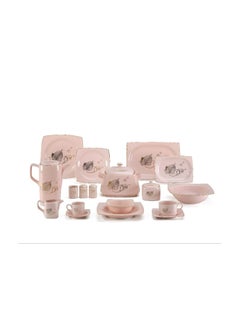 Buy Dinner set, 62 square pieces, T-sheep lotus rose, 8005 #26 in Egypt
