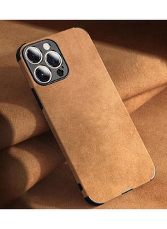 Buy Iphone 15 pro case Leather Brown in Saudi Arabia