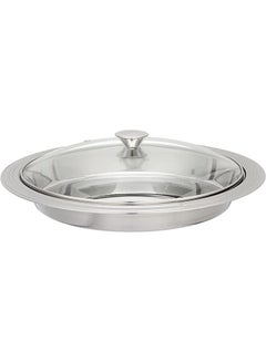 Buy Tramontina Stainless Steel Serving Plate with Glass Cover, 39 cm - Silver in Egypt