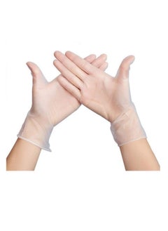 Buy ECVV Disposable Transparent Vinyl Gloves, Non-sterile, Food Safe, Latex Free, Latex Free, Virus Protection, Protective Gloves, Premium Quality for Everyday Use (Box of 100 Gloves) (Medium) in Saudi Arabia