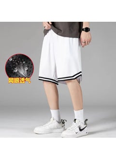 اشتري Mens Mesh Ice Silk Shorts Summer Lightweight Loose Fit White في السعودية