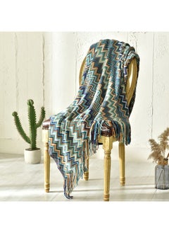 Buy Tassel Design  Blanket Cotton Multicolour 130x150centimeter in Saudi Arabia