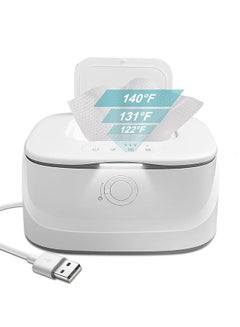 Buy Upgraded Baby Wipe Warmer with Spring Holder, 140°F 131°F 122°F Babies Wet Wipes Dispenser Warmer with Night Light, USB Charging Large Capacity Diaper Warmer, Baby Newborn Essentials Must Haves in UAE