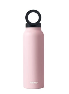 Buy Water Bottle 32Oz + Free Magnetic Booster Ring| Stainless Steel Hydration Bottle w/ Integrated MagSafe Phone Mount, 12Hrs Hot/24Hrs Cold, BPA-Free, Works w/ All Devices Android & iOS - Pink in UAE