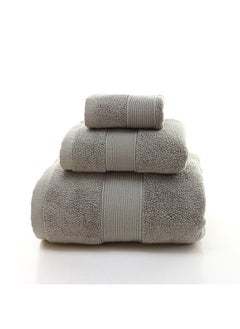 Buy Towel Set,100% Pure Combed Cotton,Premium Soft Towel,Highly Absorbent Family Bath Towel 3 PCS(Gray,Square Towel/Towel/Bath Towel*1) in Saudi Arabia