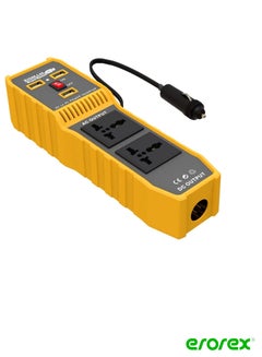 Buy Car Power Inverter -  High Frequency DC12V to AC 220V Converter with 3 USB Port 2 AC Socket Lighter in Saudi Arabia