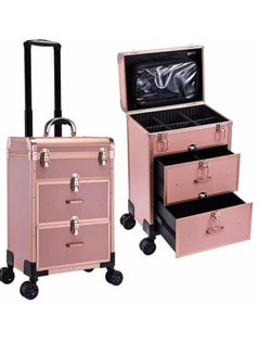 Buy ORiTi Professional Rolling Makeup Train Case with Drawers, Large Cosmetic Trolley with Locks, Cosmetics Storage Organizer Make up Case for Travel Makeup in UAE