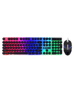 Buy WYT10 Black Rainbow Glow (keyboard + mouse) Round key cap Punk version in Saudi Arabia