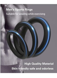 Buy 3PCS Silicone Ring Men Sports Ring Elastic Easy Stretch Resistance Tear Resistance Exercise Ring Extended Endurance Waterproof Wear Resistant Soft Suitable for Male Sports Home in Saudi Arabia