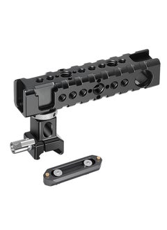 اشتري Camera Cage Top Handle Grip Quick Release NATO Rail Top Handle with Cold Shoe Arri Locating Hole 15mm Rod Clamp NATO Safety Rail for Video Camera Cage Rig Camcorder Light Microphones في الامارات