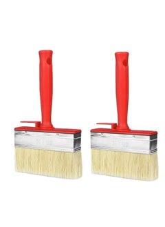 Buy 2 Pack Paint Brushes/Fence Paint Brushes Set, Renovation Tools, Wall Painting Tools, Removable Block Brushes 120 Mm Fence Brush Paint Decking Brush (Red) in Saudi Arabia