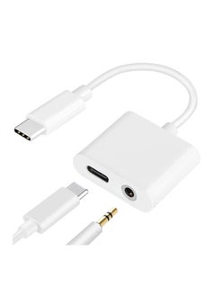 اشتري USB C to 3.5mm Headphone and Charger Adapter,2 in 1 USB C to Aux Audio Jack with PD 60W Fast Charging Dongle Fit with Galaxy S22 Ultra/S21 Ultra/S20/S20+ Ultra, Note 20/10,Pixel 5/4XL/3 XL/2XL في الامارات