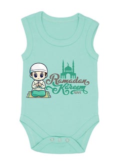 Buy My First Ramadan UAE Printed Outfit - Romper for Newborn Babies - Sleeve Less Cotton Baby Romper for Baby Boys - Celebrate Baby's First Ramadan in Style in UAE