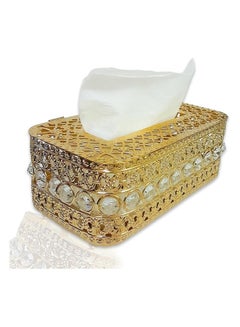 Buy Tissue Case Storage Box Shinning Gold Crystal Paper Container, Elegant Decor & Versatile Functionality (model: 3) in Egypt