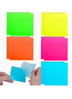 Buy Transparent Sticky Notes, Colorful Self-Stick Note Clear for Office Message Reminder, Waterproof Translucent, See Through School Supplies (5 Colors, 5 Pads) 3 x 3 Inch in UAE