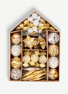 Buy Christmas Deco Balls Gold Set of 73-Piece in UAE