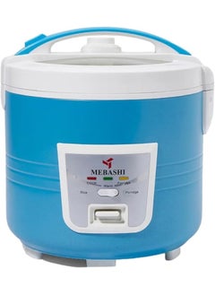 Buy MEBASHI 2.2L Electric Rice Cooker, Blue, Deluxe, Glass Lid, 900W, Aluminum Alloy Pot (ME-RC777) in UAE