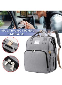 اشتري Baby Diaper Bag Backpack Multifunction Diapers Changing Station for Boys Girls Outdoor and Travel Infant Shower Gifts Large Capacity 900d Oxford USB Port Grey في الامارات