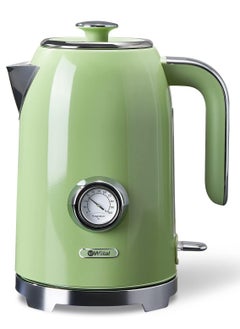 Buy Wiltal Retro Electric Kettle [1.7L, 2200W] - Stainless Steel, Vintage Design with Water Temperature Indicator in UAE