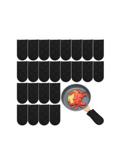 اشتري Black Hot Handle Covers, Gift Pan Handle Sleeve Covers Heat Resistant Cast Iron Handle Sleeve Machine Washable Handle Mitts for Kitchen Baking Cookware Craft Project for All Kinds of Cookware(5 Pack) في الامارات