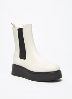 اشتري Solid Slip On High Shaft Boots With Pull Tabs By Shoexpress في الامارات