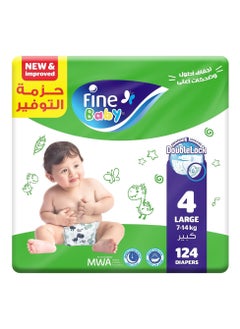 Buy Baby Diapers Size 4 Large 7–14 kg 124 Count in Saudi Arabia