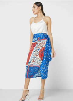 Buy Printed High Waist Skirt in UAE