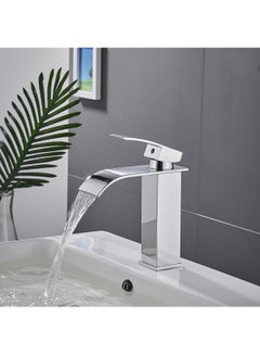 Buy Bathroom Basin Faucet Waterfall Deck Mounted Cold and Hot Water Mixer Basin Faucet Bathroom Sink Deck Faucet in Saudi Arabia
