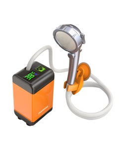 Buy Portable Electric Shower Pump with Bidet Attachment and temperature Display / Multiple Shower Modes / Compact and Lightweight for Camping and Outdoor - Orange in UAE