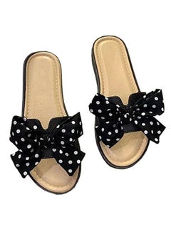 Buy Ladies Fashion Summer Bow Slippers Outdoor or Indoor Flat Beach Sandals in UAE