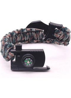 Buy 5 In 1 Multipurpose Professional Survival Bracelet Compass Flint Whistle with Fire Stone, Loud Whistle in Egypt