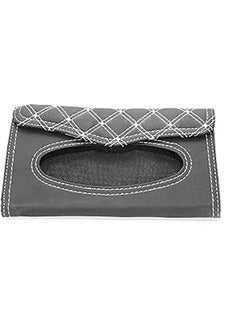 Buy Car Sun Visor Luxury Tissue Holder, For Cars and Trucks, Black Leather with Premium White beaded shapes in Egypt