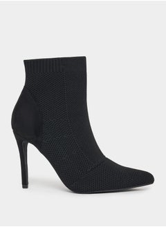 Buy Pointed Toe Knit High Heel Boots in Saudi Arabia