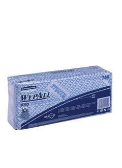 Buy WypAll X50 Colour Coded Cleaning Cloths 7441 - Blue Wiping Cloths - 1 Pack x 50 Interfolded Colour Coded Cloths in UAE