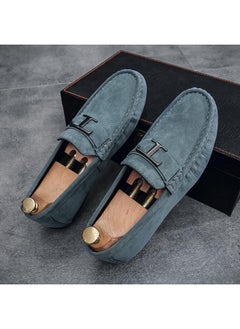 اشتري Doug Shoes Men's Summer New Anti-velvet Frosted Leather Shoes Lazy Slip-on Youth Business Driving Trendy Shoes في السعودية