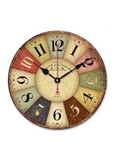 اشتري Retro Wooden Wall Clock Farmhouse Decor Silent Non Ticking Wall Clocks Large Decorative - Battery Operated - Antique Vintage Rustic Colorful 12 inch في الامارات