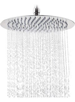 Buy High Pressure Shower Head, Round Stainless Steel Adjustable High Flow Rainfall Showerhead, Pressure Boosting Design (8 Inch, Chrome Finish) in UAE