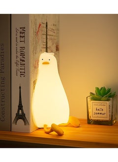 اشتري LED Flat Lay Duck Night Light, 3 Level Dimmable Toddler Night Light, Warm Light, Silicone Rechargeable Toddler Night Light Bedside Touch Lamp, Suitable for Breastfeeding, Room Decoration في الامارات