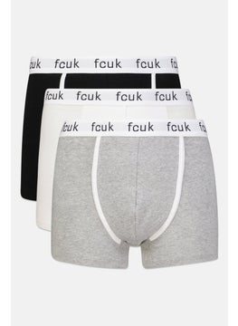 Buy Men 3 Pack Brand Logo Bower Brief, White/Black/Grey in Saudi Arabia