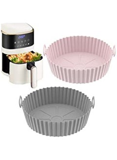 Buy 1 piece-Air Fryer Liner Reusable-Silicone Baking Paper, Round Air Fryer Silicone Liner Accessories Reusable Non-Stick Baking Tray Pot Basket Baking Pan Mat Replacemen in Egypt