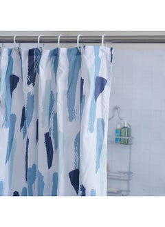 اشتري Martina Shower Curtain With Hooks 180x180cm-Blue في الامارات