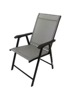 Buy Gray/black foldable mesh fabric chair in Saudi Arabia