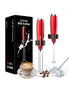 Buy Milk Frother Handheld, Kitchen Powerful Electric Foam Maker with Stand, Battery Powered Foamer Blender Drink Mixer for Coffee Latte Cappuccino Hot Chocolate Matcha Egg（Red） in Saudi Arabia