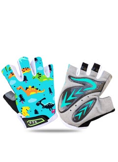 اشتري Fingerless Cycling Gloves for Kids, 5-7 Years Kids Mittens Breathable Non Slip Cartoon Half Finger Bike Riding Gloves, Shockproof Sports Training Gloves UV Protection Outdoor Skateboard Gloves في الامارات