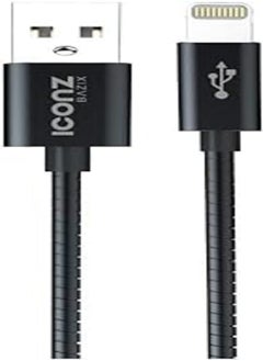 اشتري Iconz xbl08t bazix aluminum lightning cable, 2.4 ampere - black في مصر