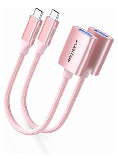 Buy LENTION USB C to USB 3.0 Adapter [2-Pack], Type C Male to USB 3.0 Female OTG Converter Compatible 2023-2016 MacBook Pro, New iPad Pro/Mac Air/Surface, Chromebook, Phone/Tablet (CB-C6-2P, Rose Gold) in UAE