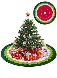 Buy 40" Christmas Tree Skirt Watermelon Shaped Felt Christmas Tree Skirt  Christmas Tree Floor Mat for Merry Christmas Home Décor Xmas Party in UAE